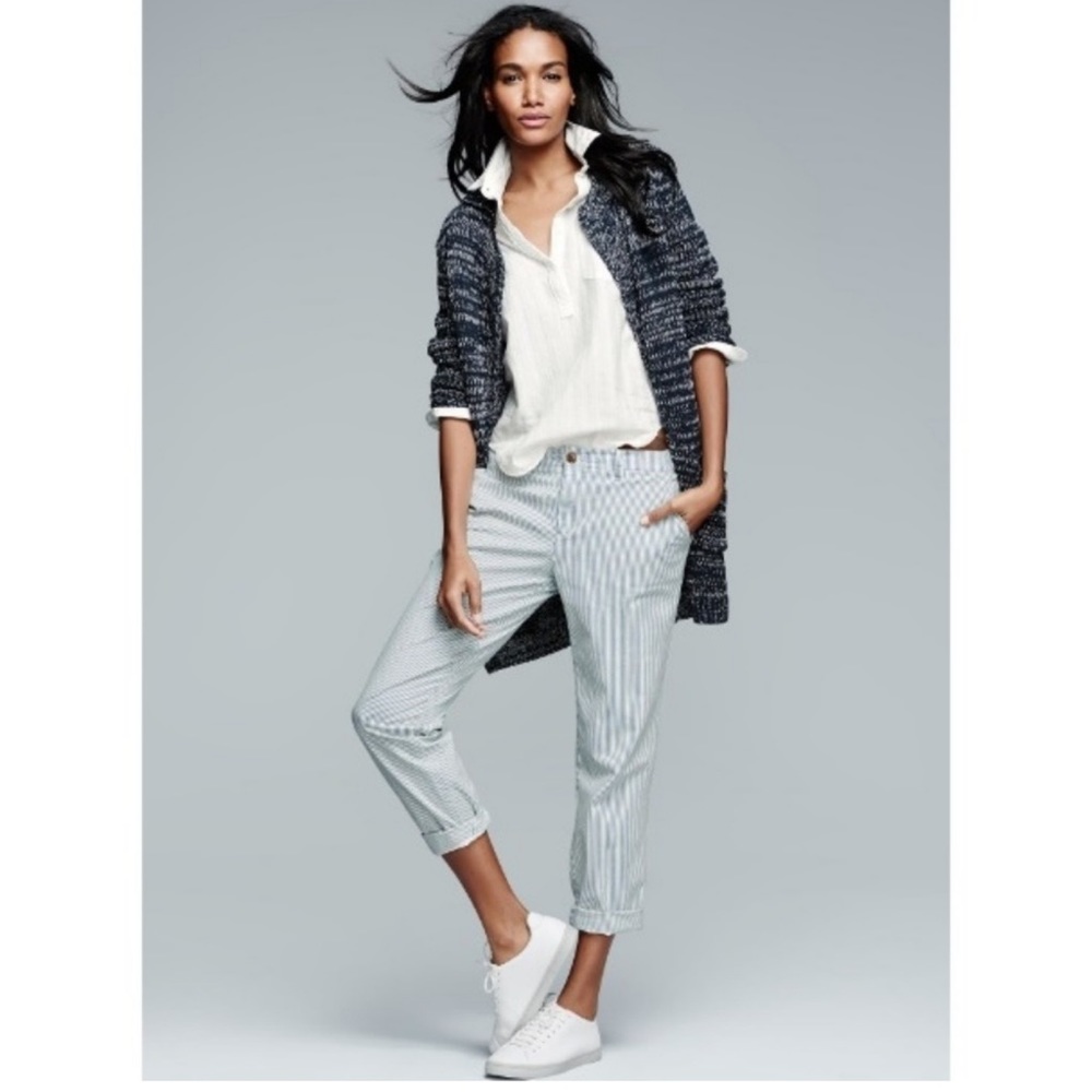 Gap girlfriend chinos in railroad stripe